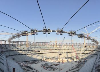 The big lifting of Qatar Education City Stadium project is completed on December 24, 2018.